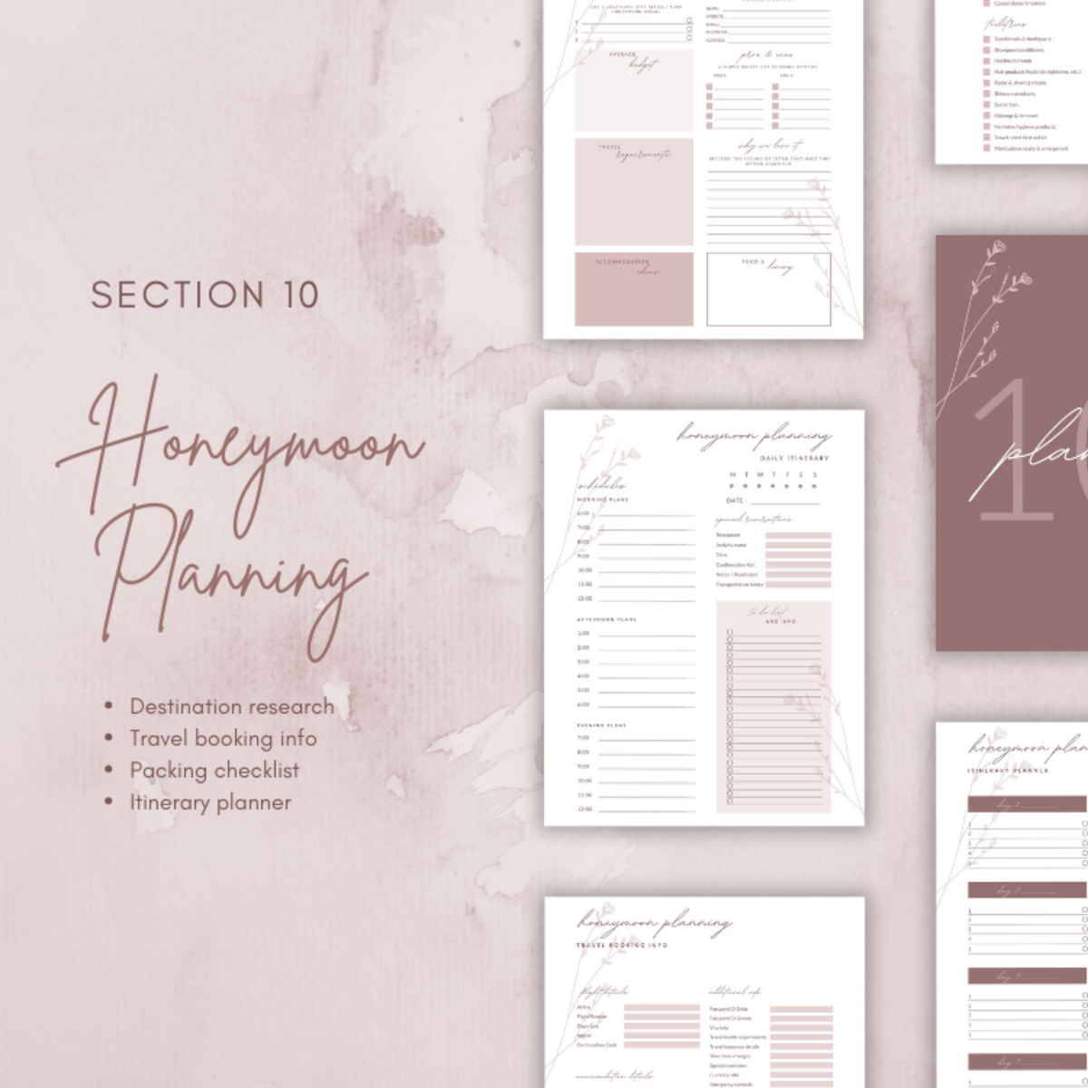 Digital Wedding Planner: Printable Wedding Binder and Bridal Organizer for DIY Brides