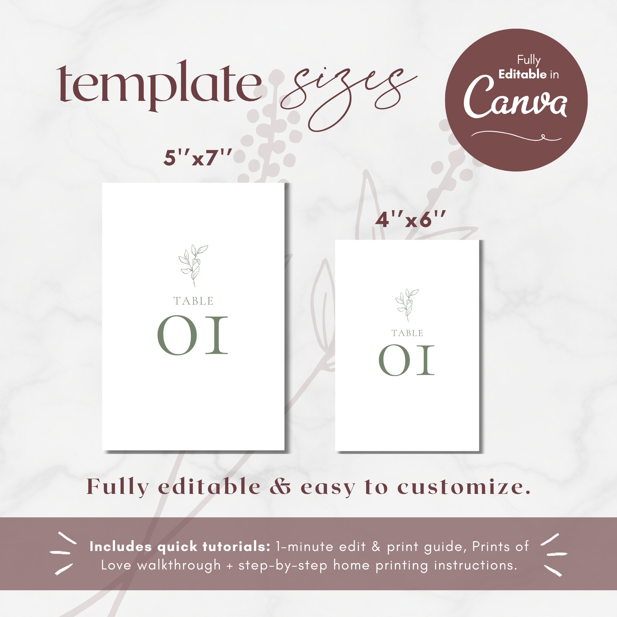 Oliva Essence Table Numbers Template