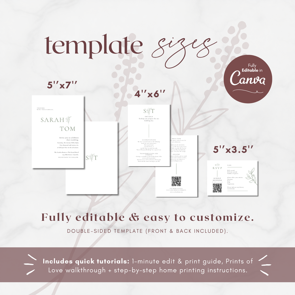 Oliva Essence Wedding Invitation Suite Templates