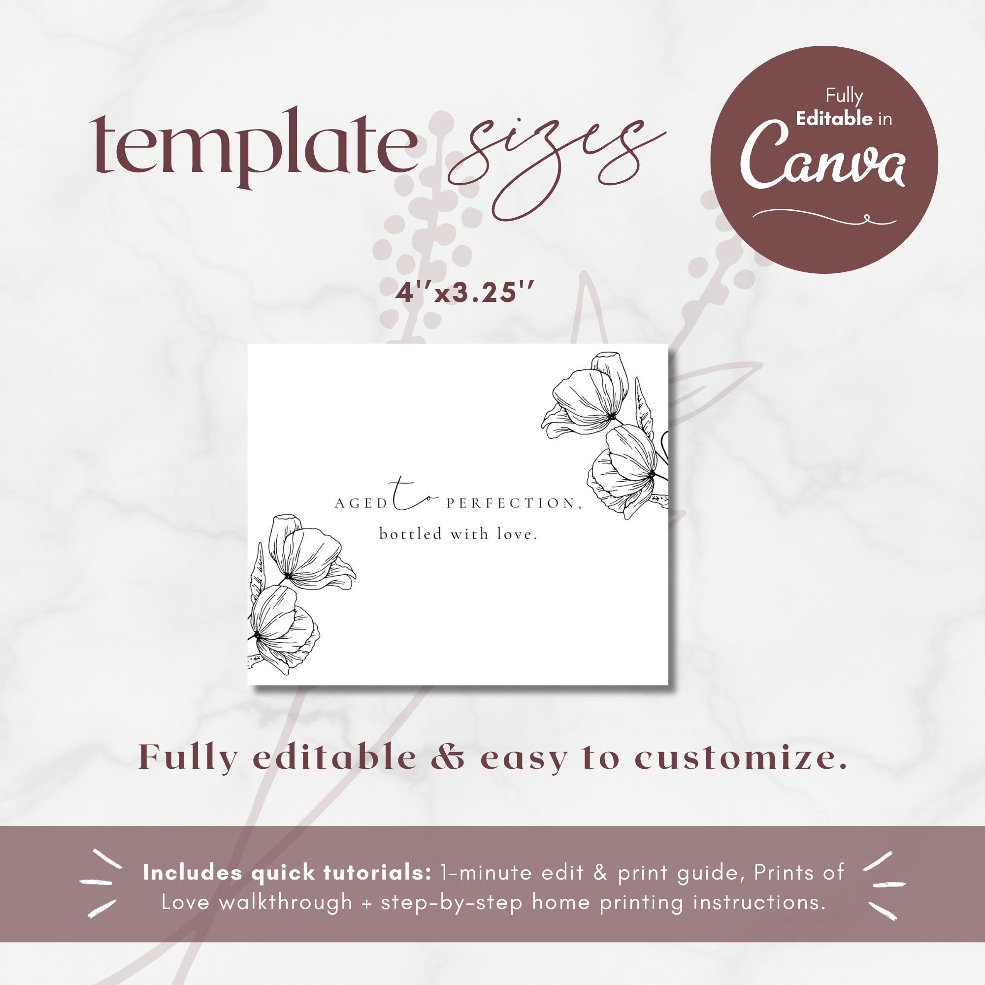 Alba Serenity Wine Label Template
