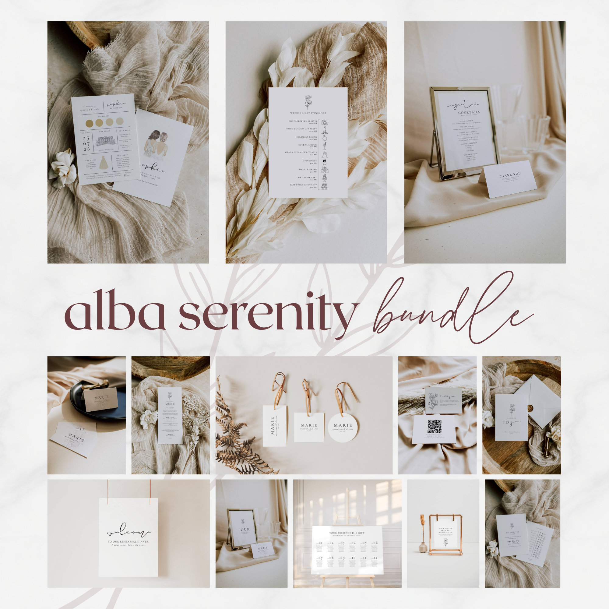 Alba Serenity Wedding Templates Bundle