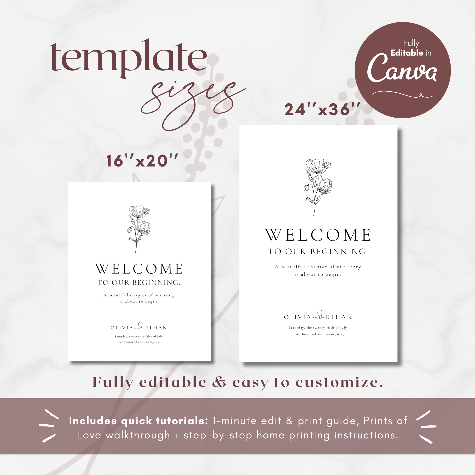Alba Serenity Welcome Sign Template