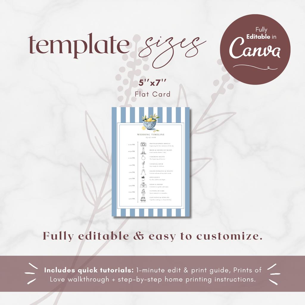 Solea Mare Wedding Day Itinerary Template
