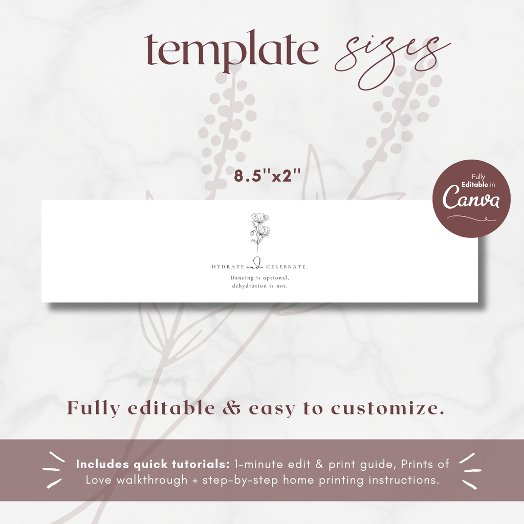 Alba Serenity Water Bottle Label Template