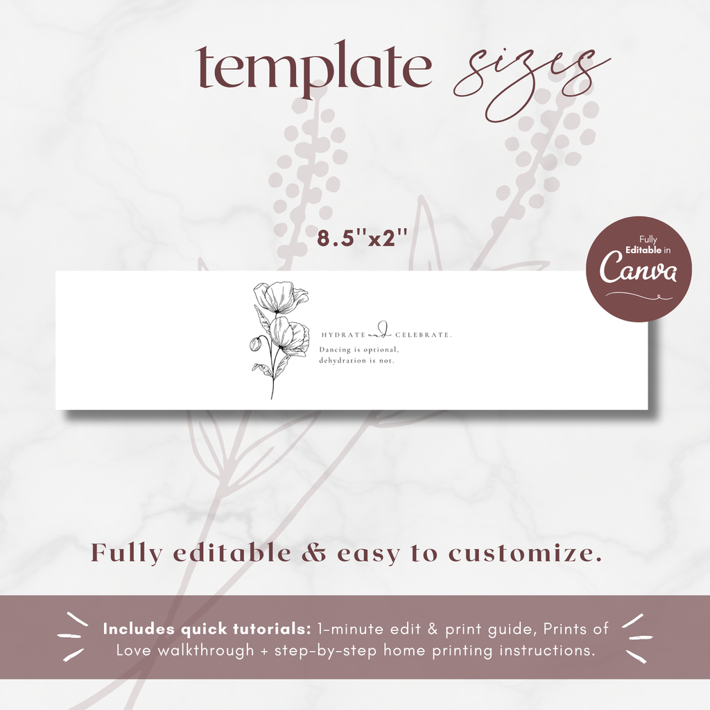 Alba Serenity Water Bottle Label Template