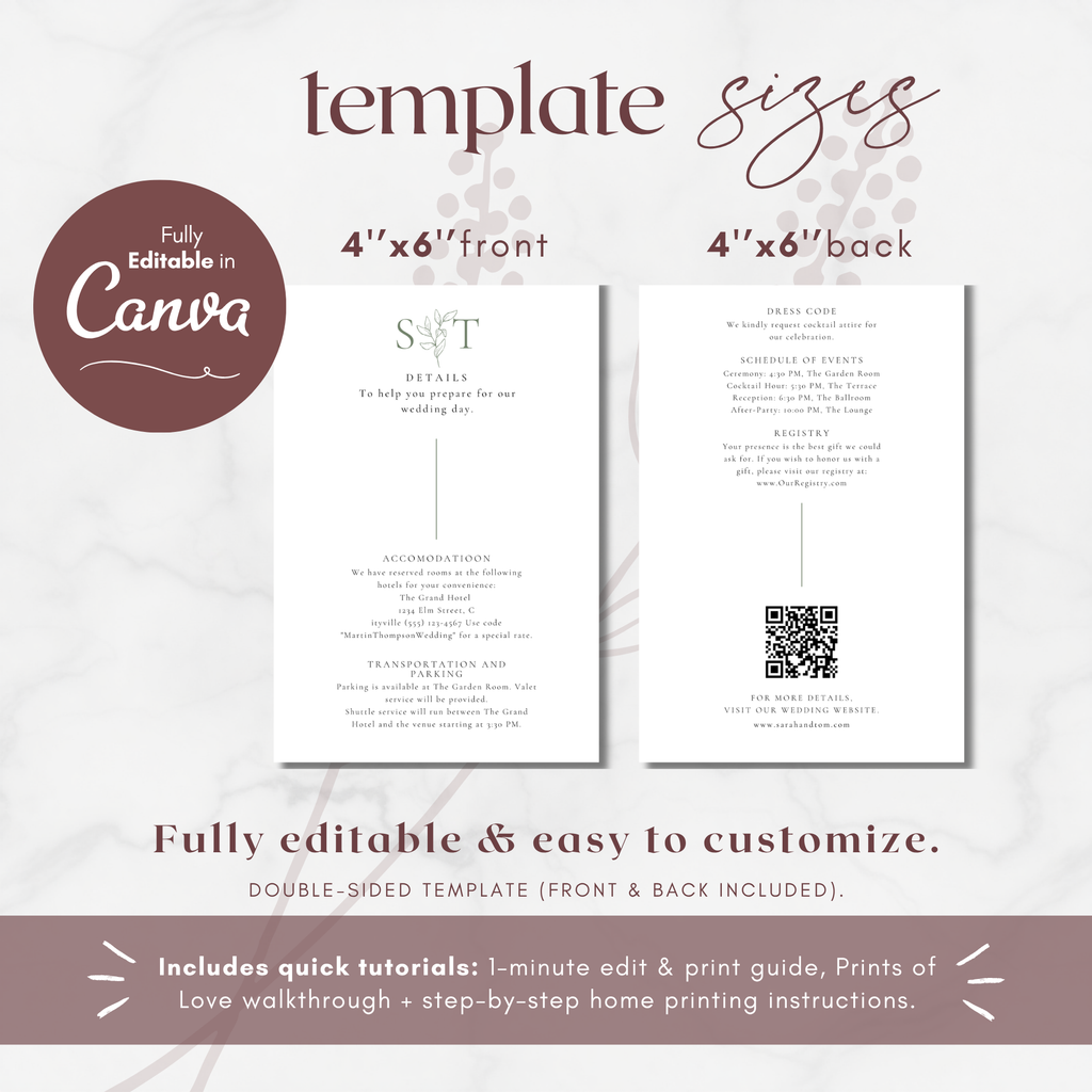 Oliva Essence Details Card Template with QR Code