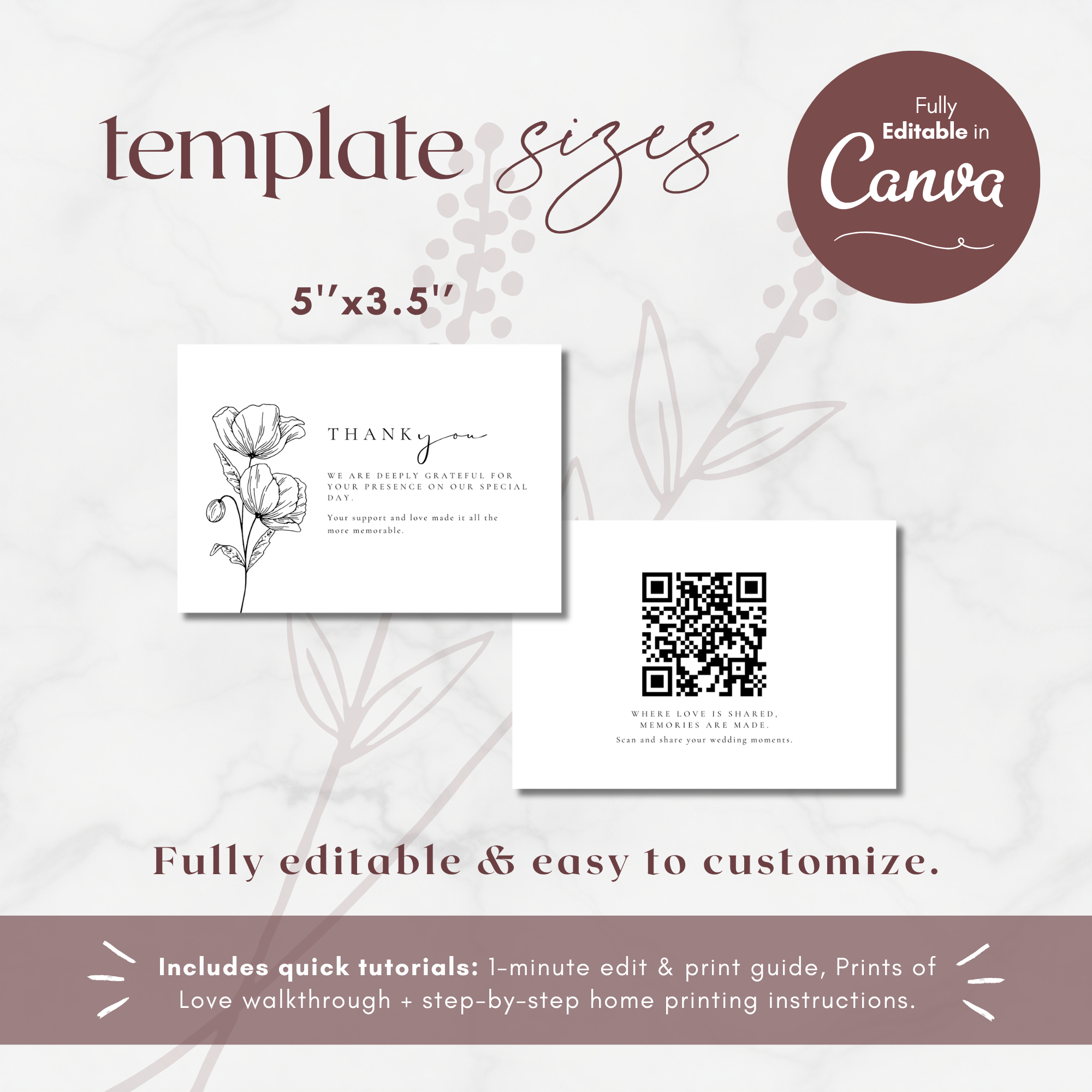 Alba Serenity Thank You Card Template with QR Code
