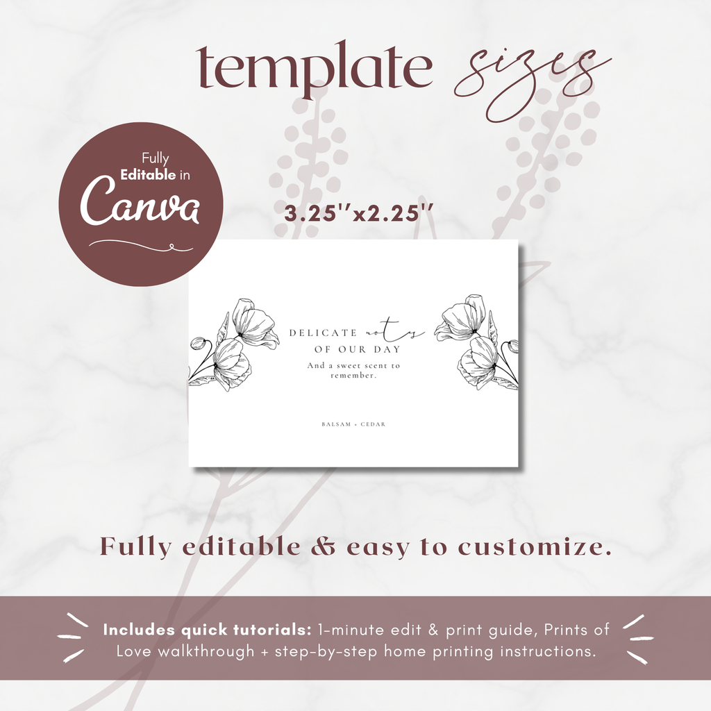Alba Serenity Glass Candle Label Template