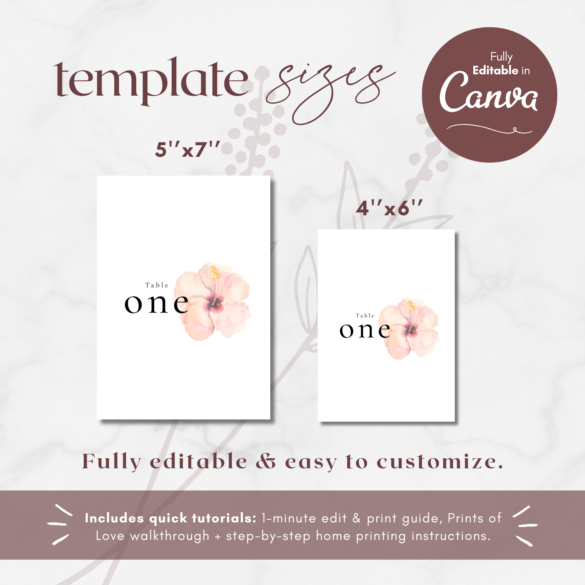 Aurora Valea Table Numbers Templates