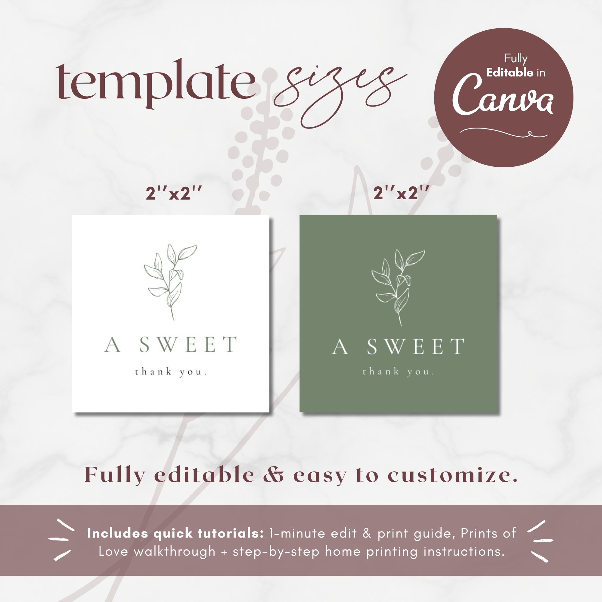 Oliva Essence Wedding Favor Sticker Template