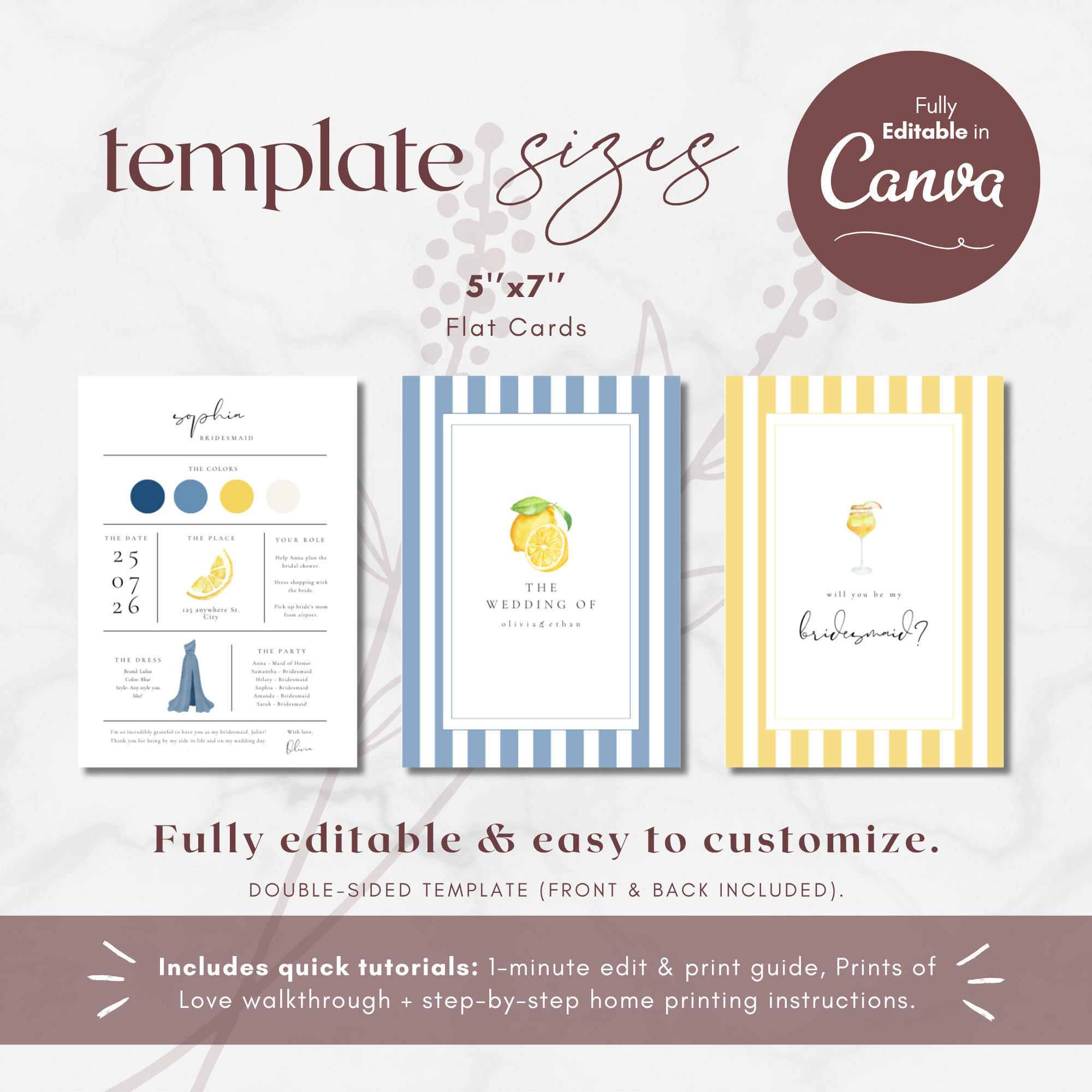 Solea Mare Bridesmaid Info Card Template