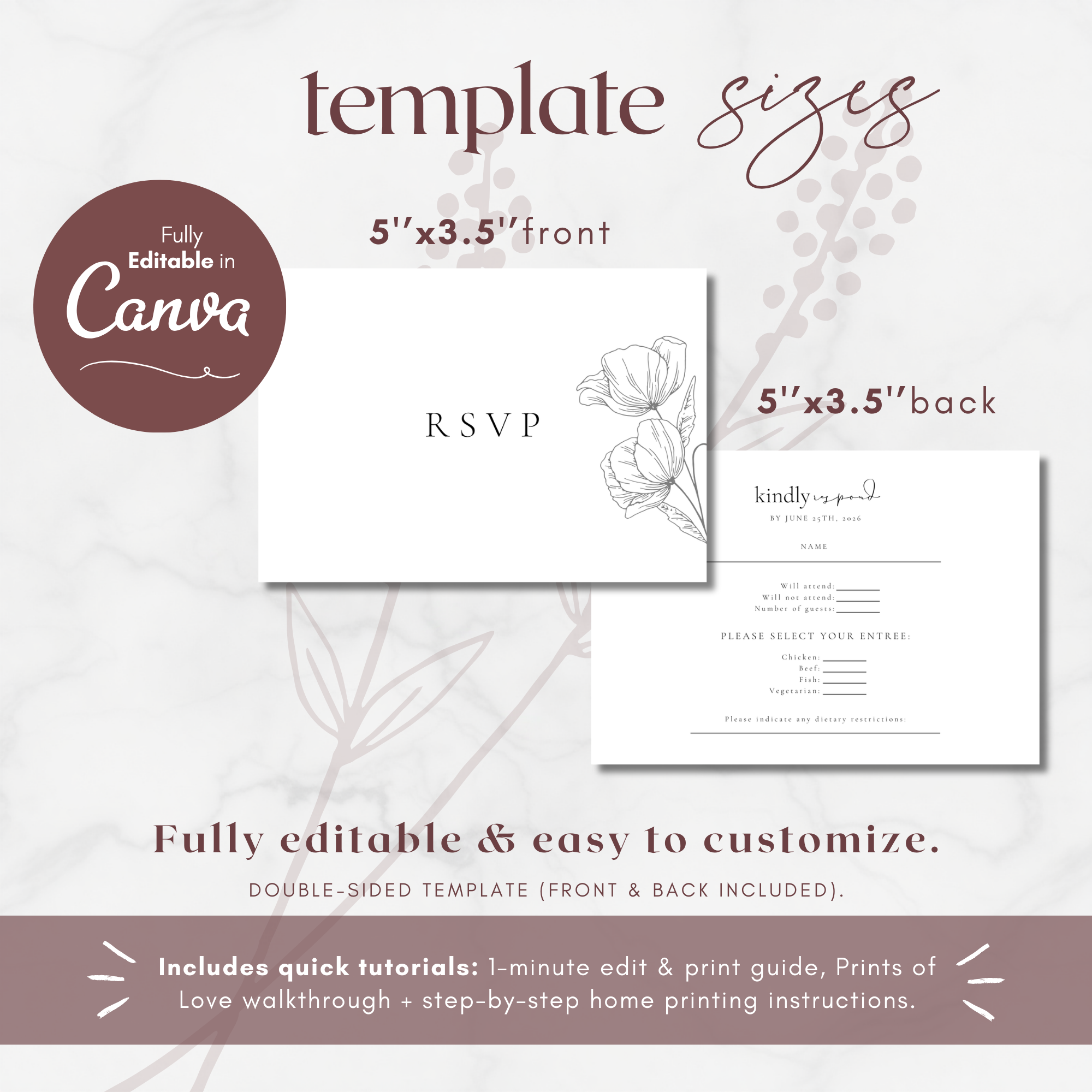 Alba Serenity RSVP Card Template