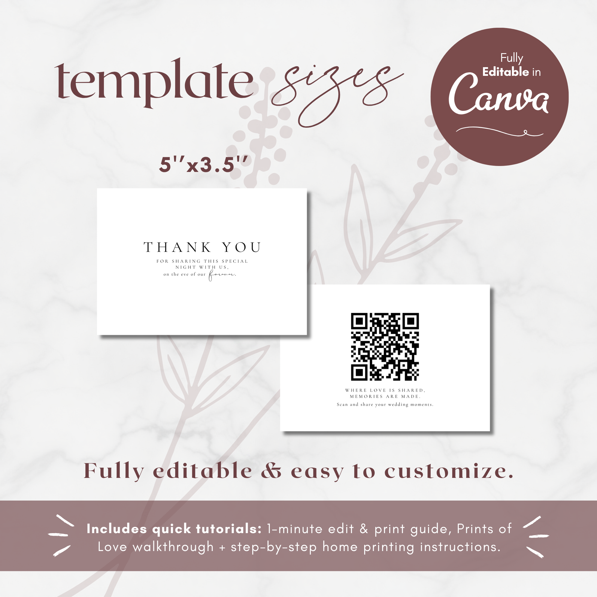 Alba Serenity Thank You Card Template with QR Code