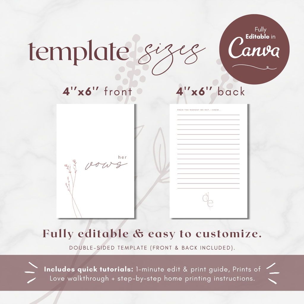 Modern Romantic Her Vows Template