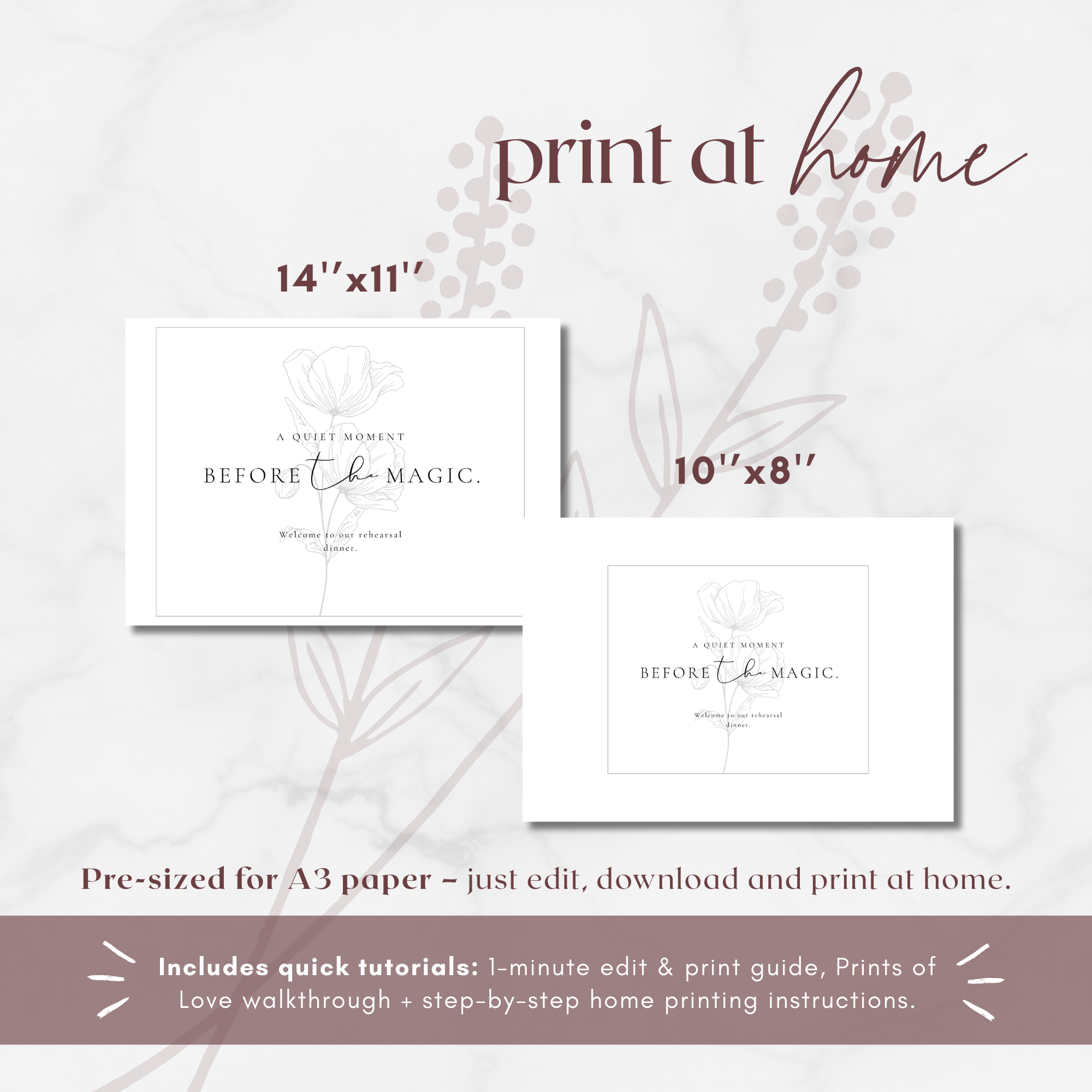 Alba Serenity Wedding Rehearsal Dinner Sign Template