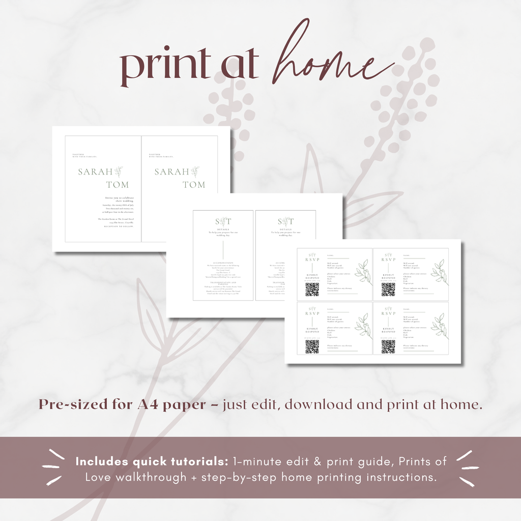 Oliva Essence Wedding Invitation Suite Templates