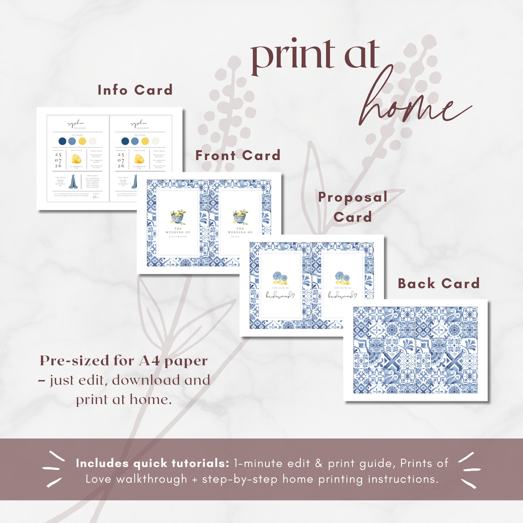 Solea Mare Bridesmaid Info Card Template