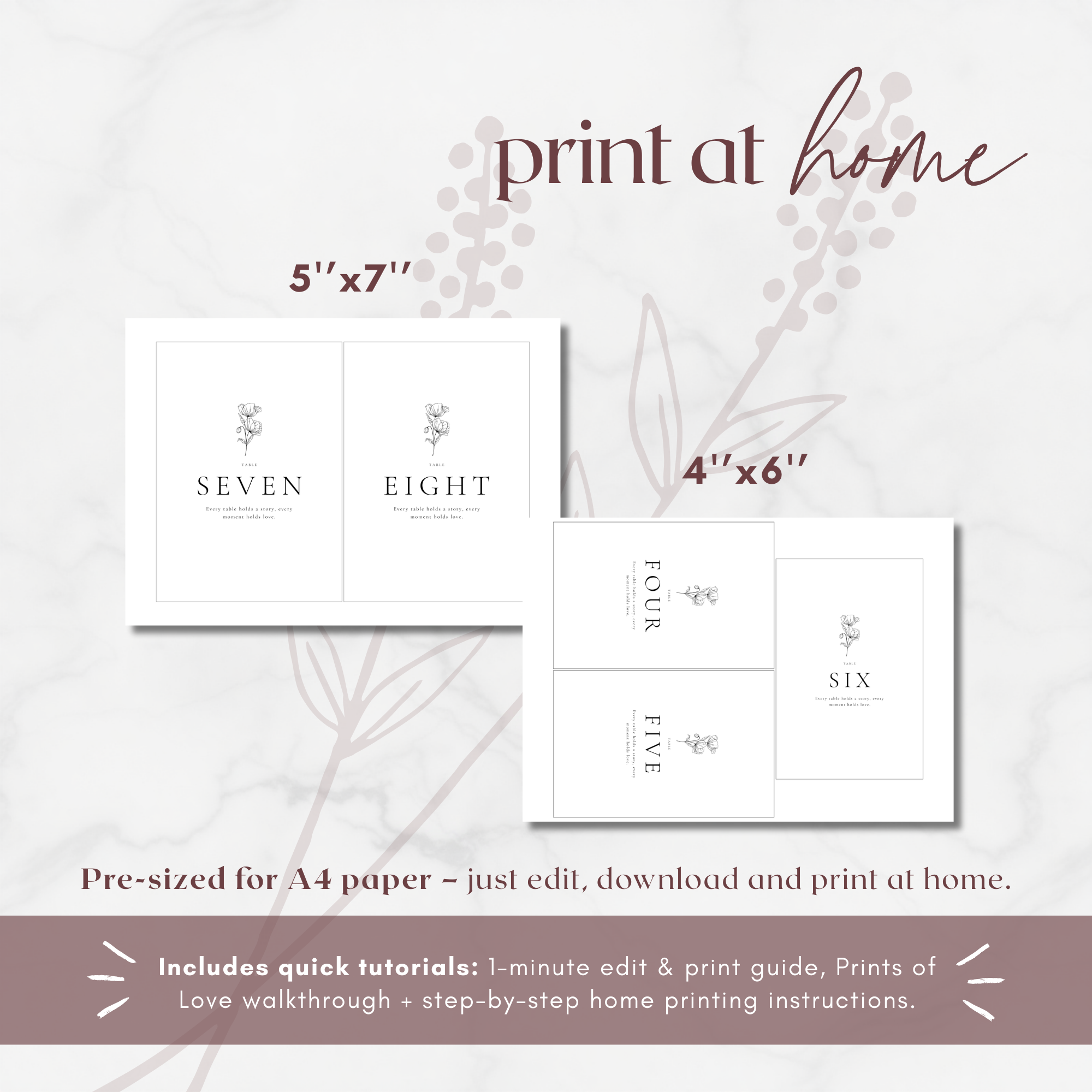Alba Serenity Table Numbers Template