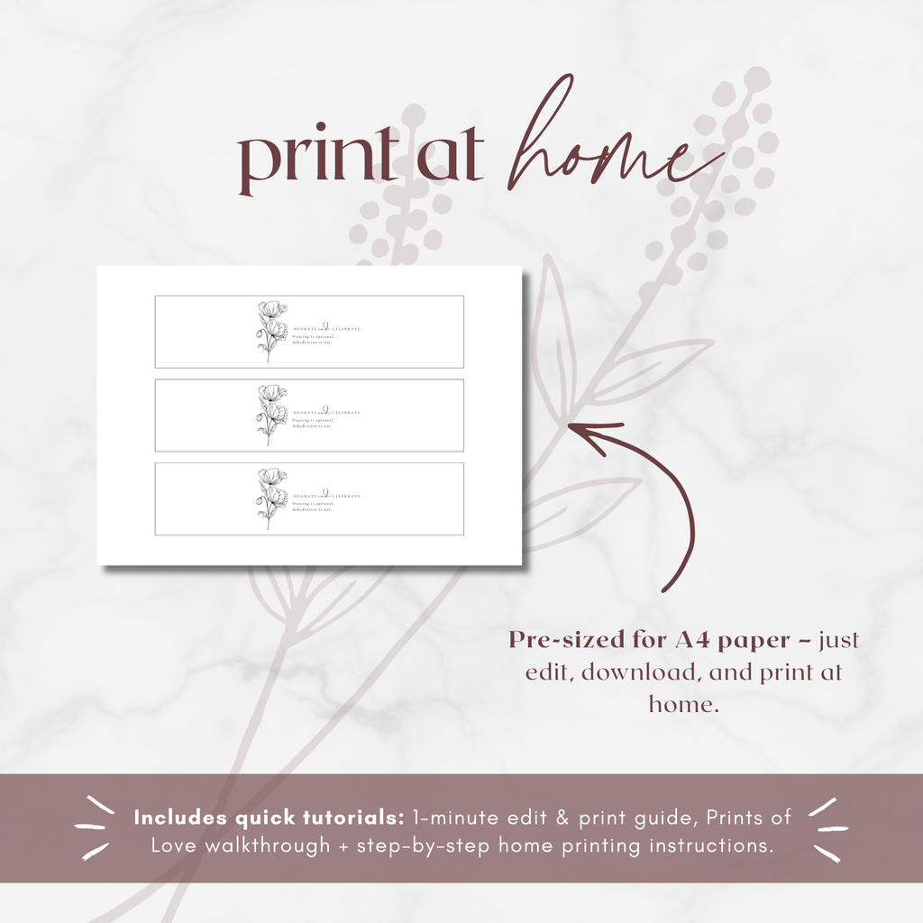 Alba Serenity Water Bottle Label Template