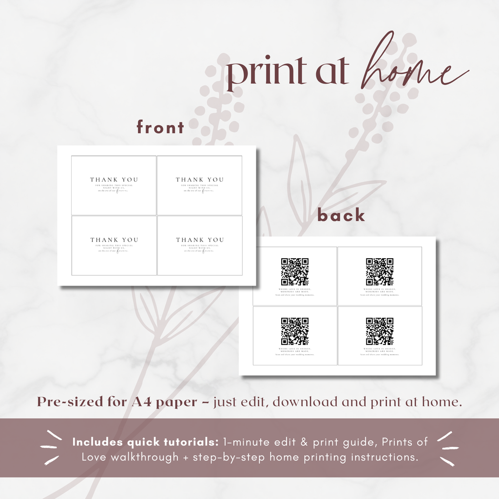 Alba Serenity Thank You Card Template with QR Code