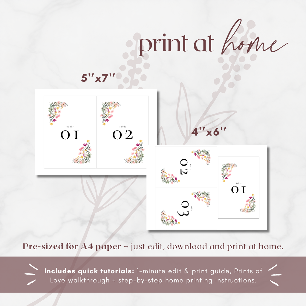 Aurora Valea Table Numbers Templates