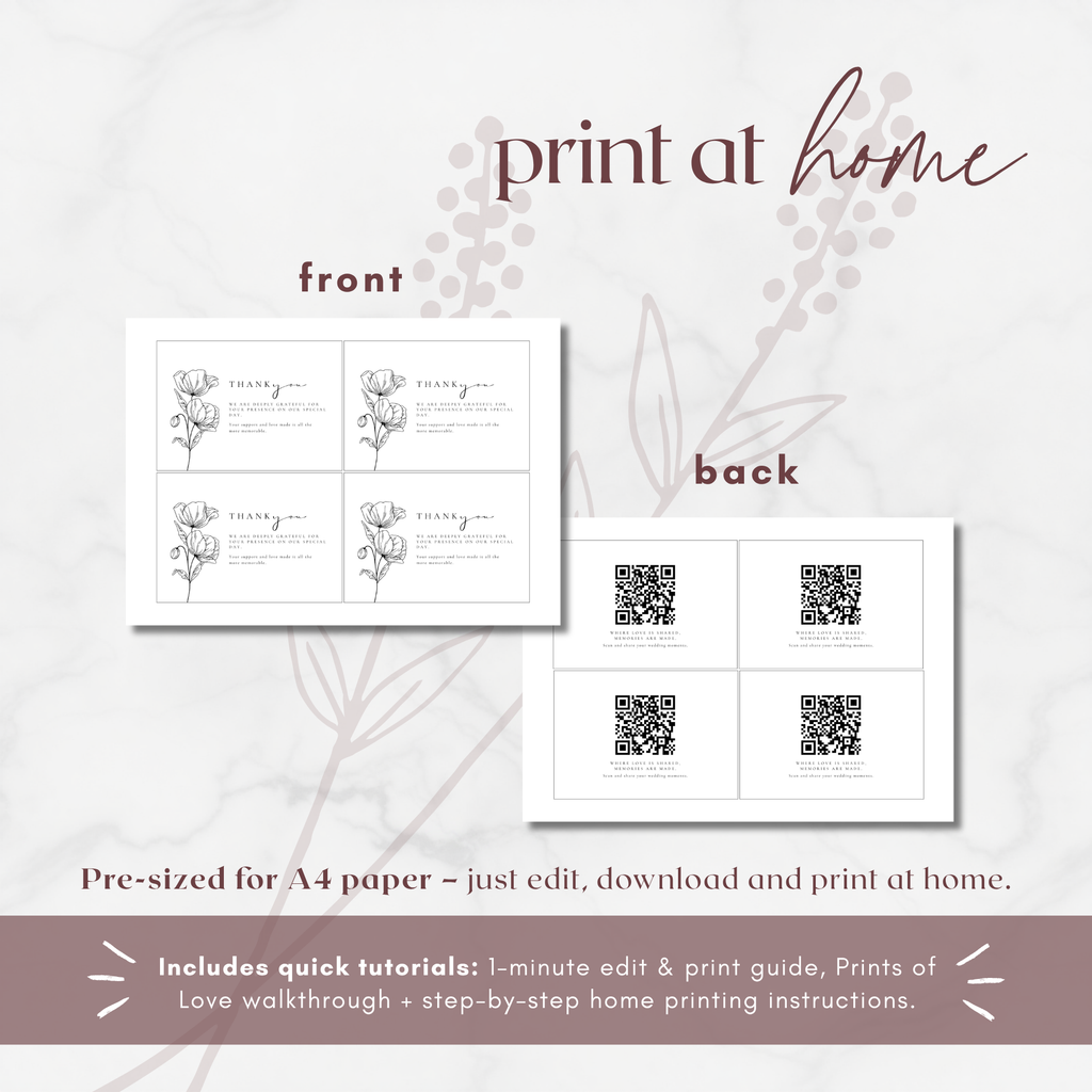 Alba Serenity Thank You Card Template with QR Code