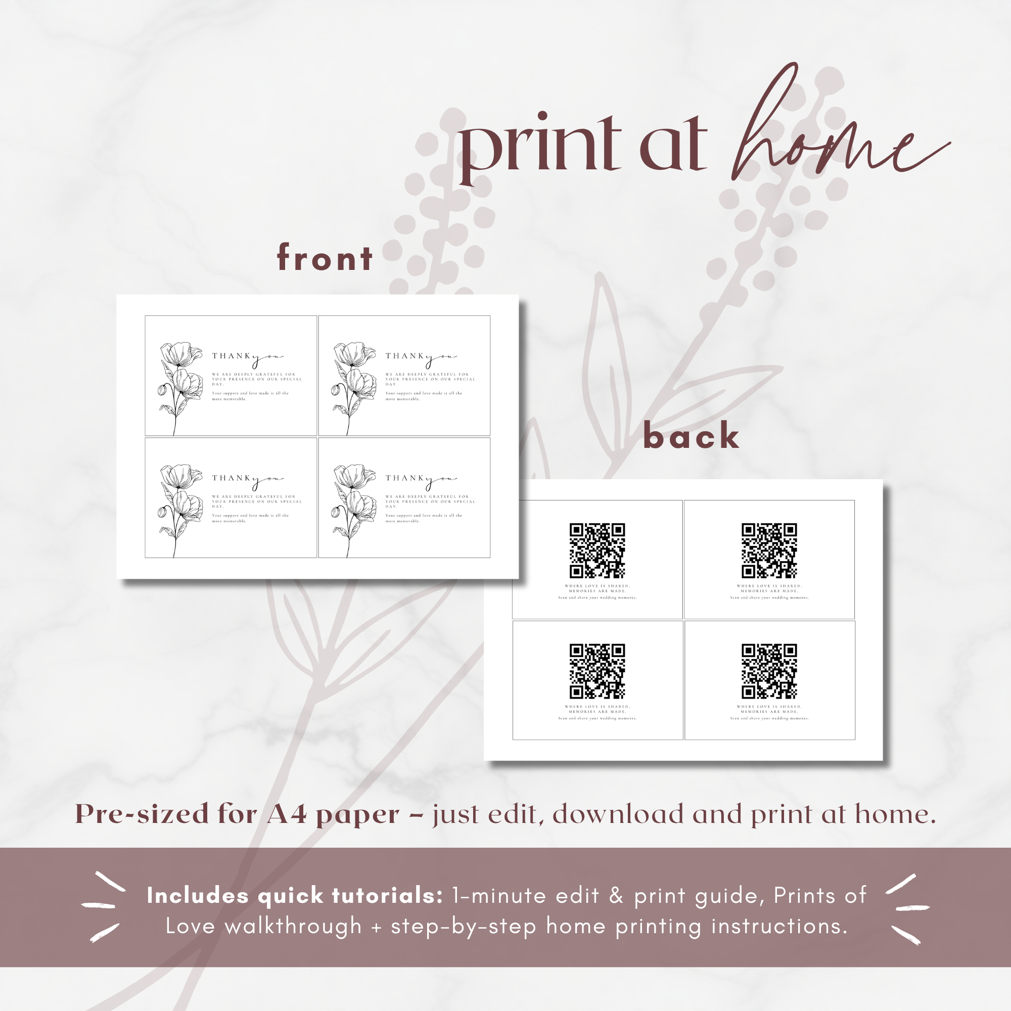 Alba Serenity Thank You Card Template with QR Code