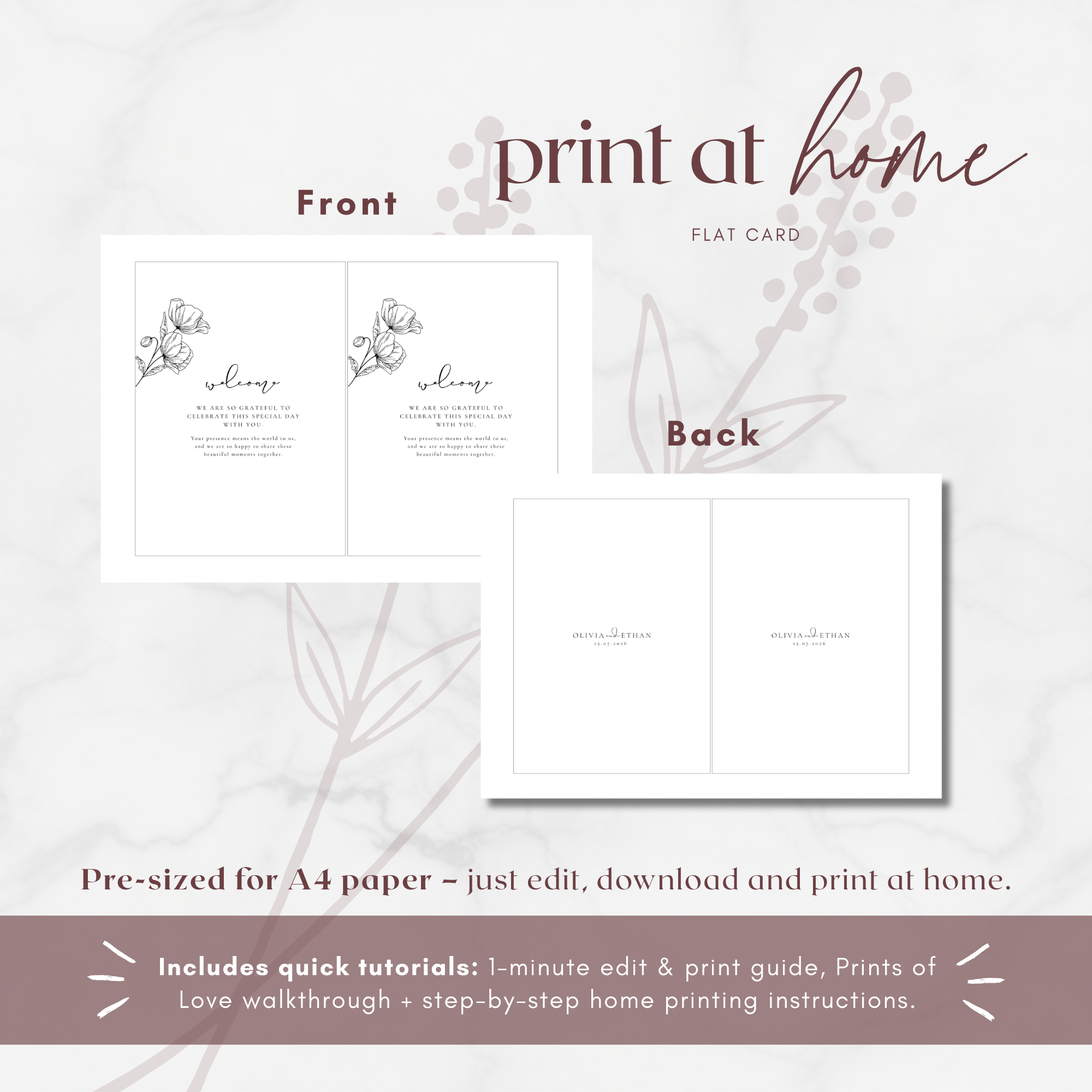 Alba Serenity Welcome Card Template