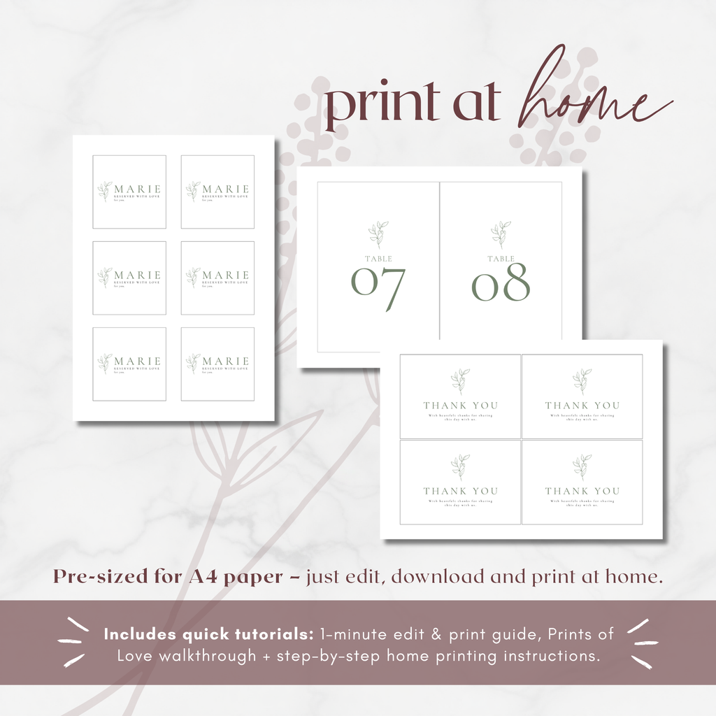 Oliva Essence Wedding Day Bundle Templates