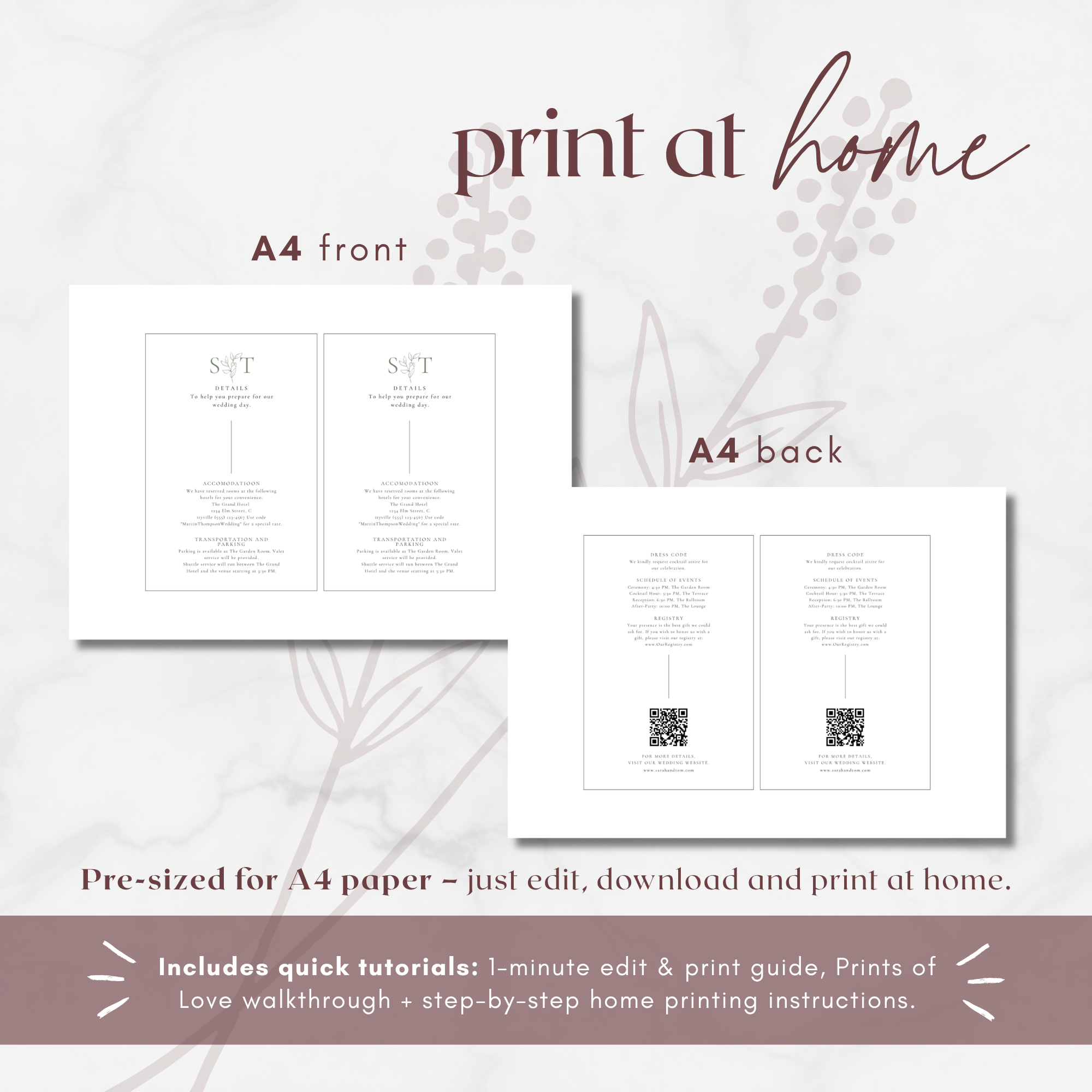 Oliva Essence Details Card Template with QR Code