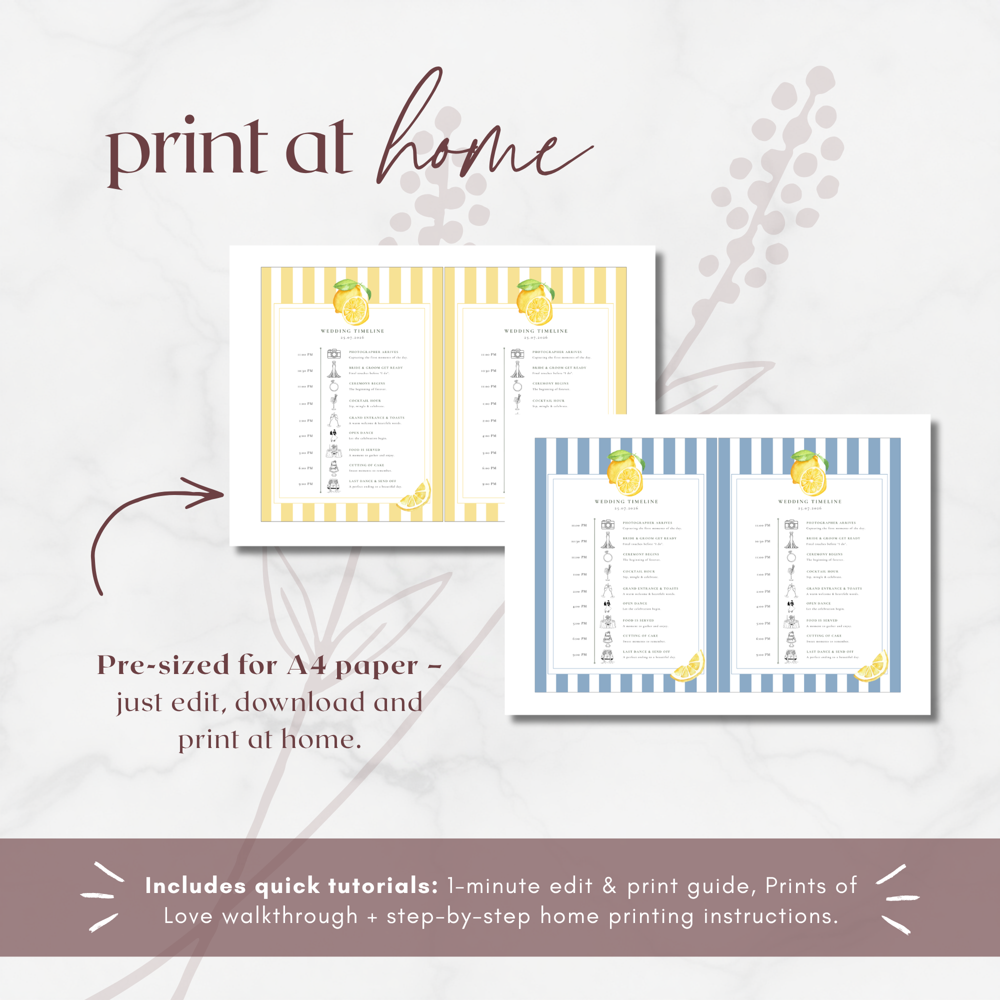 Solea Mare Wedding Day Itinerary Template