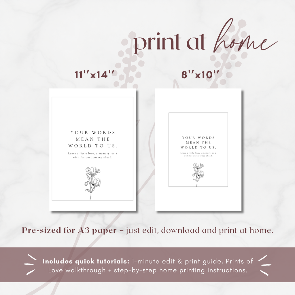 Alba Serenity Guest Book Wedding Sign Template