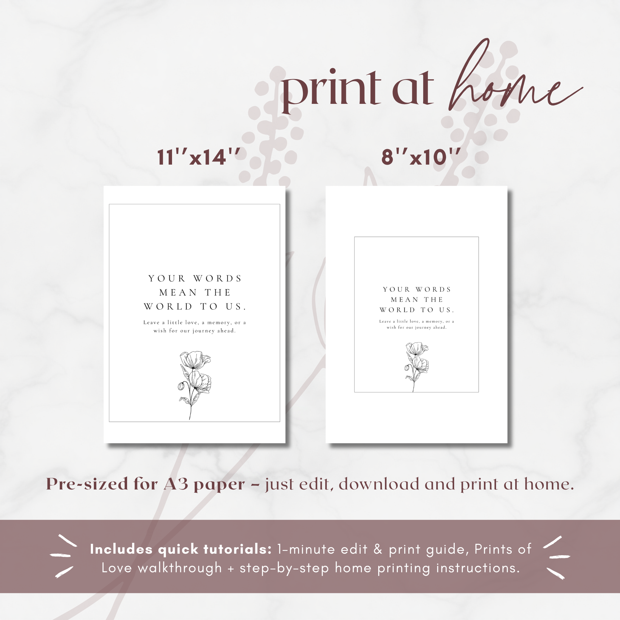 Alba Serenity Guest Book Wedding Sign Template