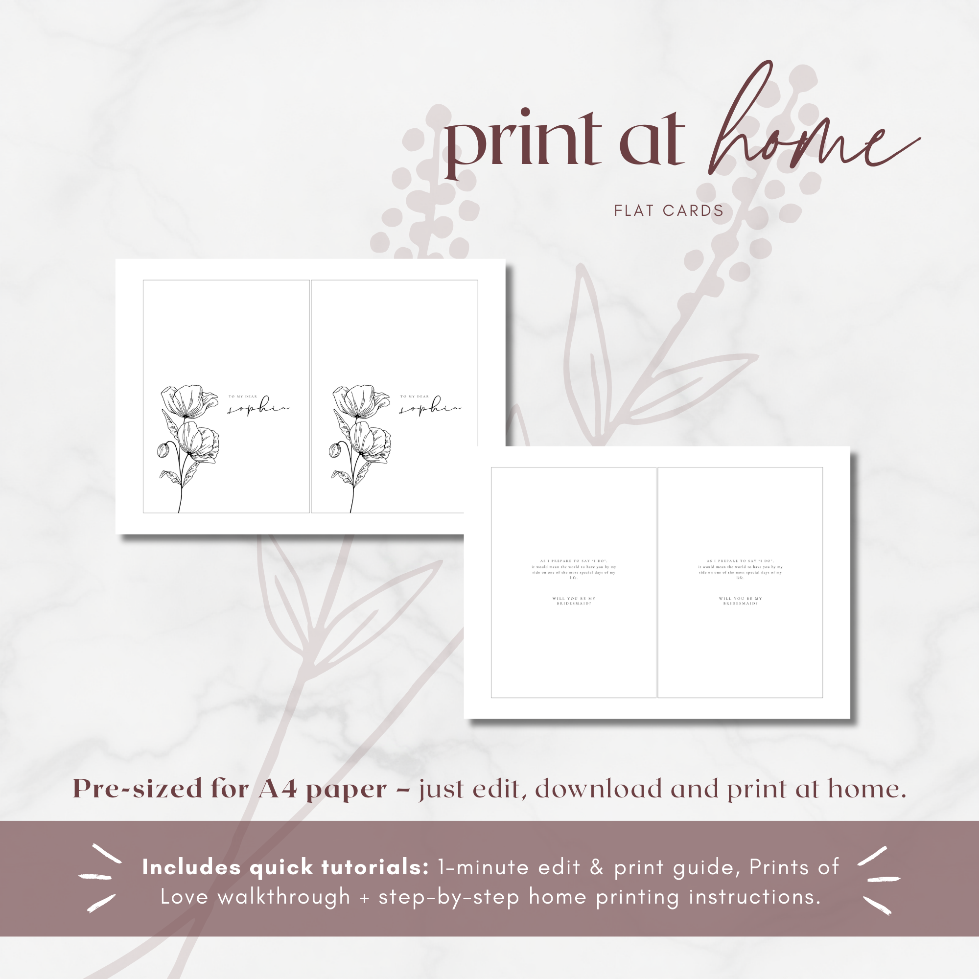 Alba Serenity Bridesmaid Proposal Card Template