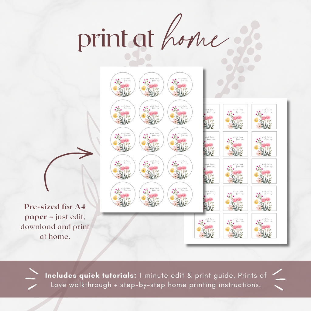 Aurora Valea Wedding Favors Sticker Template