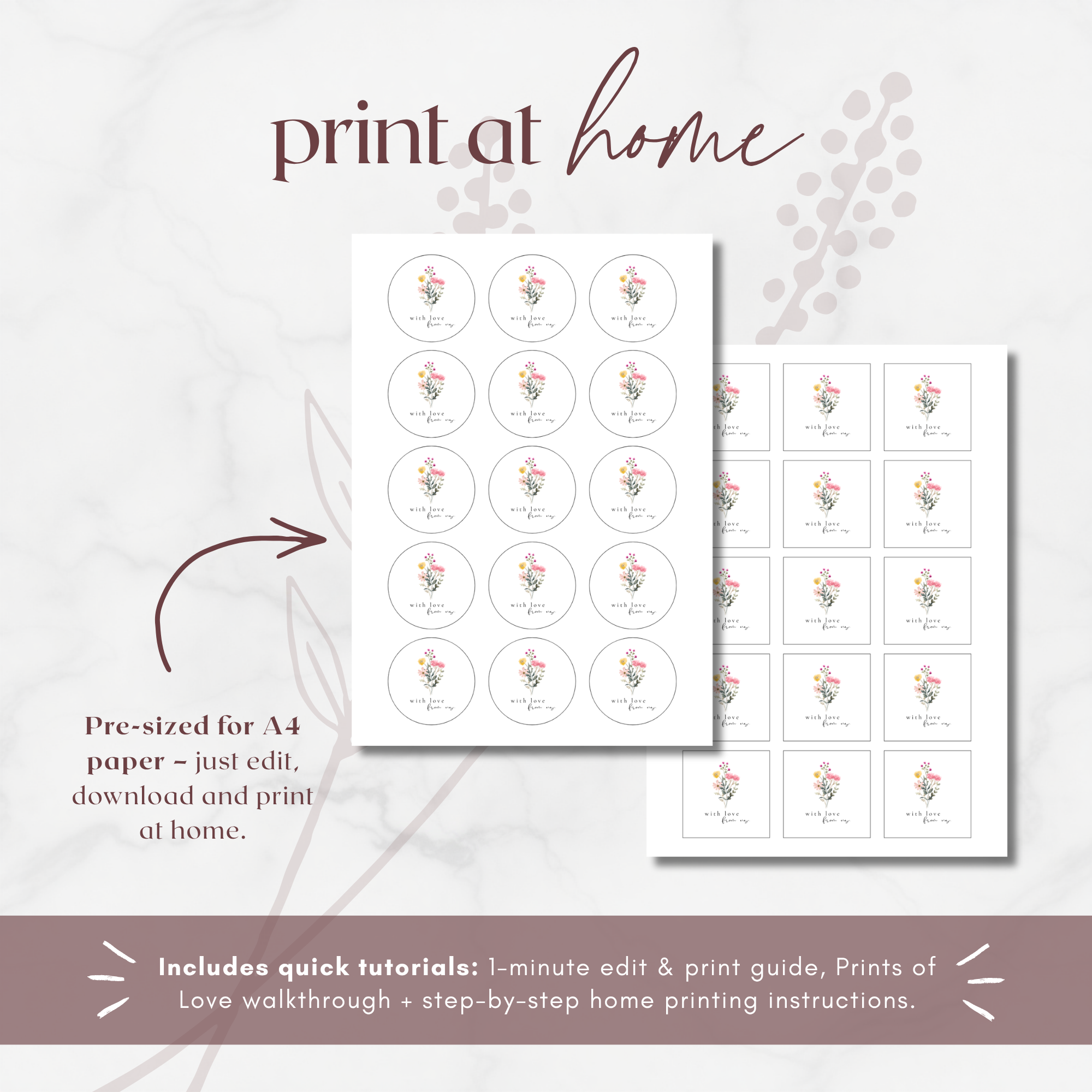 Aurora Valea Wedding Favors Sticker Template