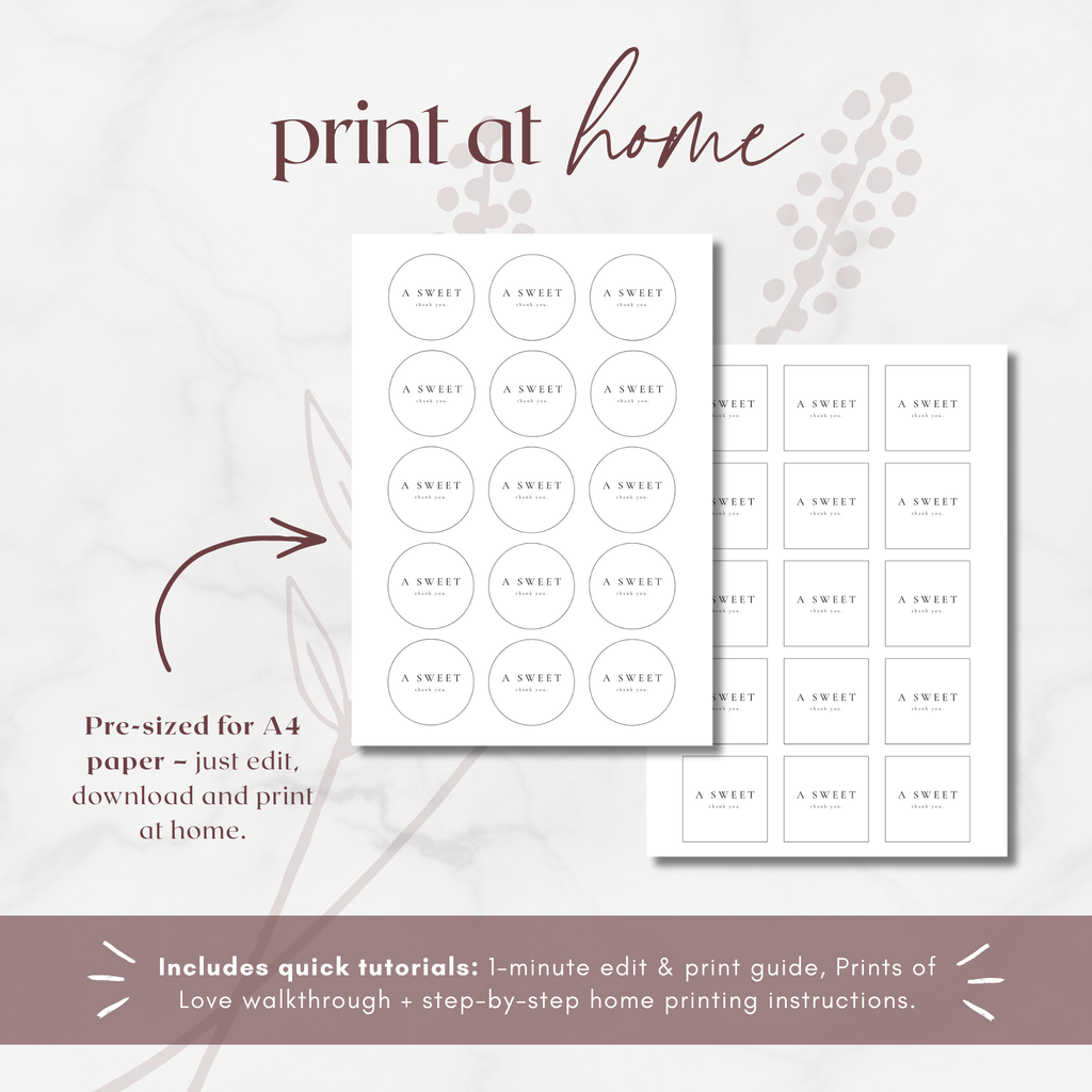 Alba Serenity Wedding Favors Sticker Template