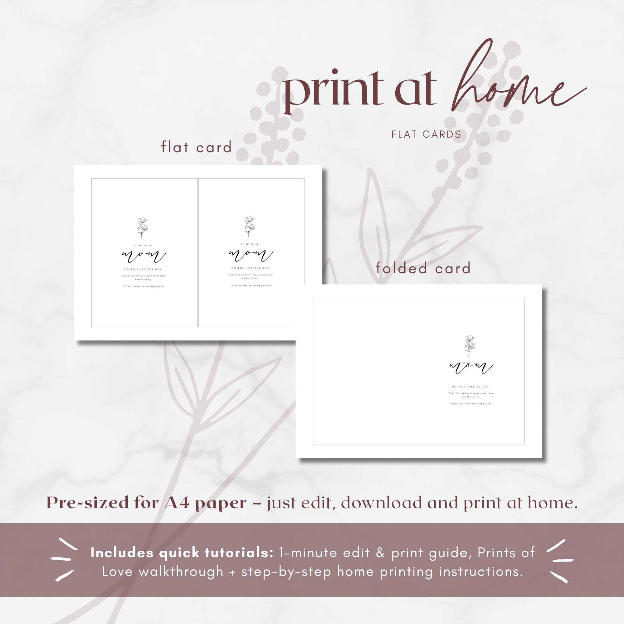 Alba Serenity To My Mom Card Template: Mother of the Bride and Groom