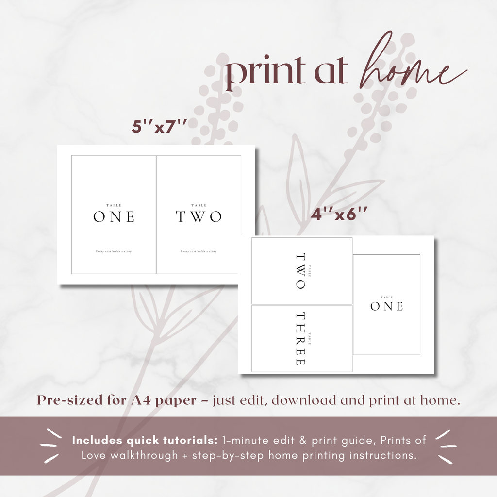 Alba Serenity Table Numbers Template
