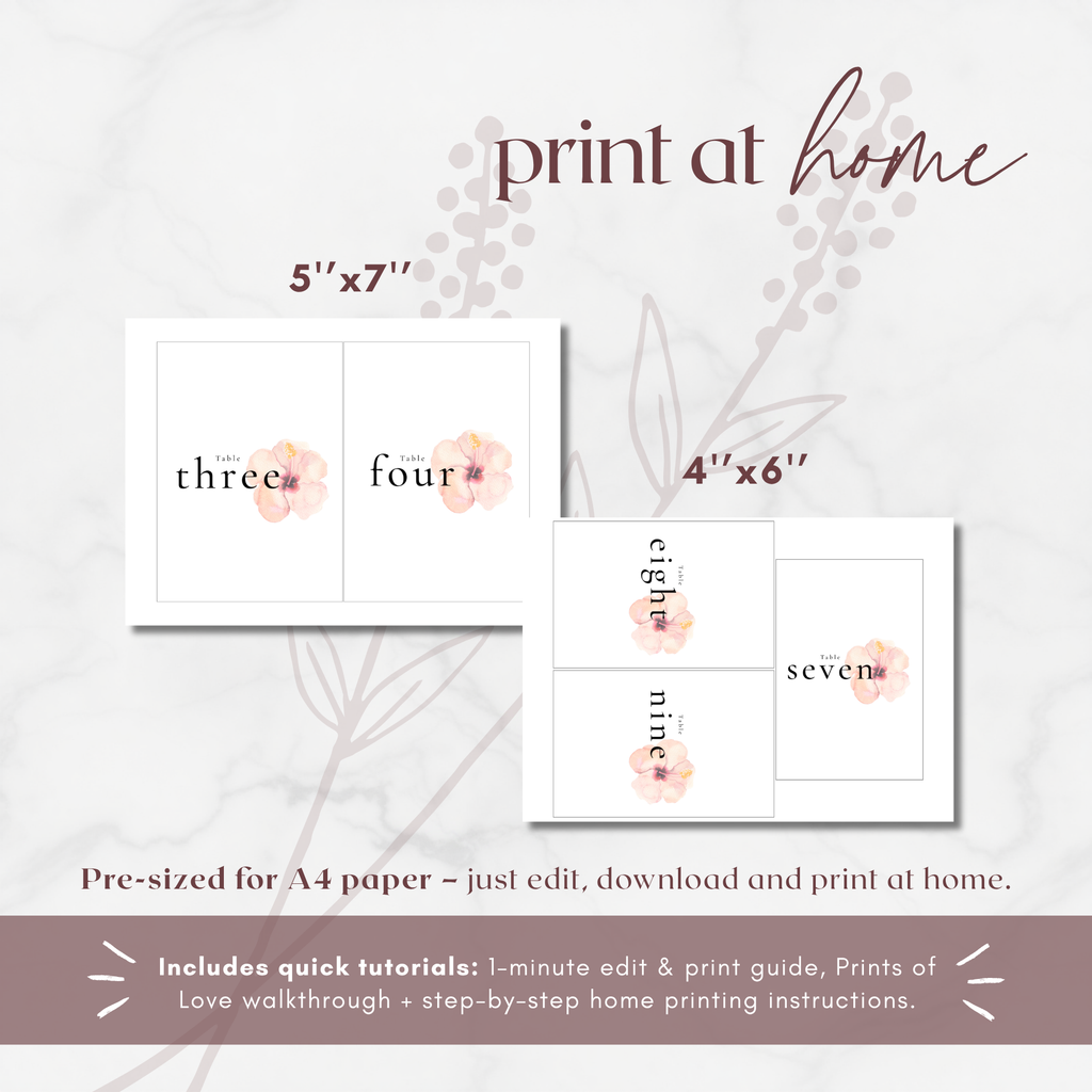 Aurora Valea Table Numbers Templates