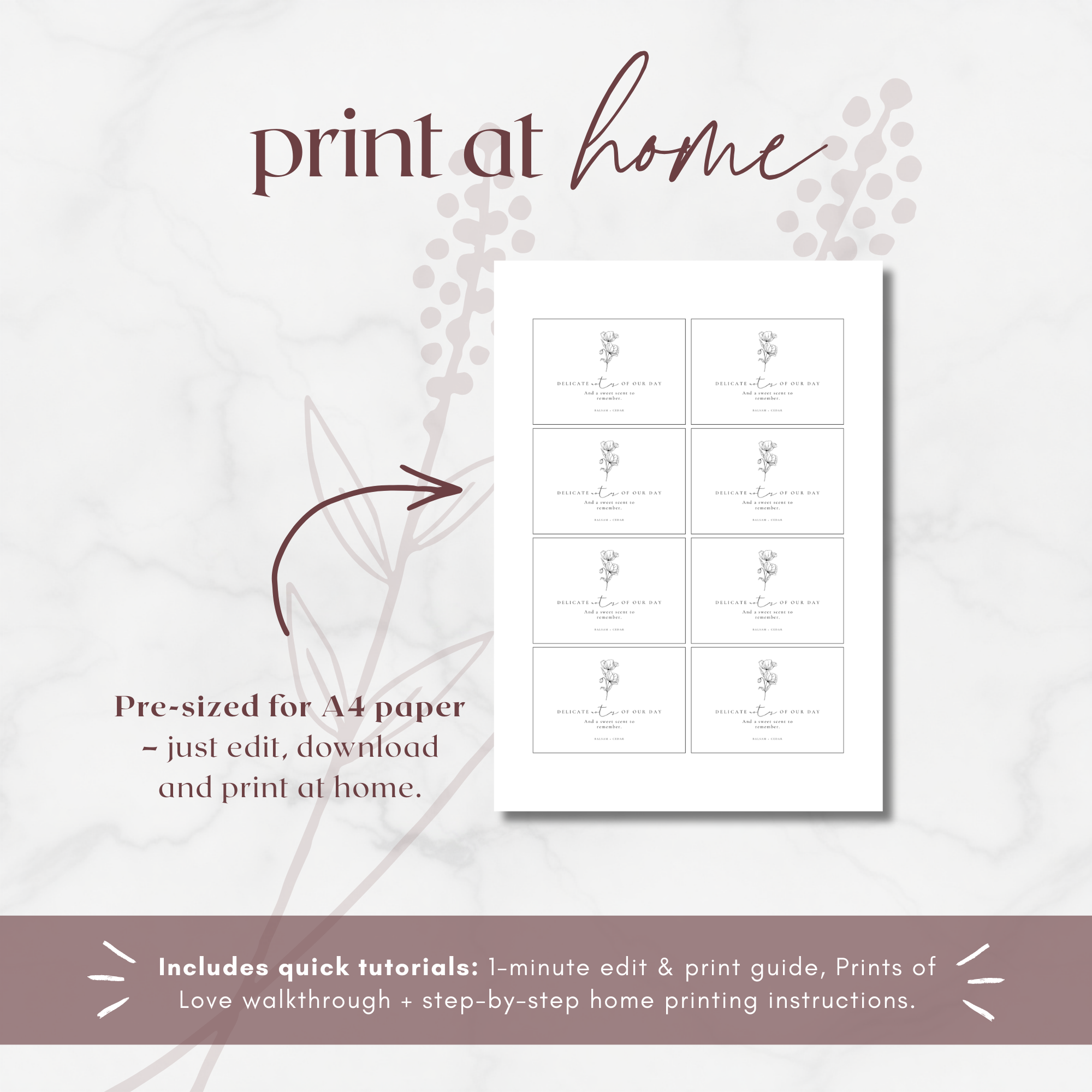 Alba Serenity Glass Candle Label Template