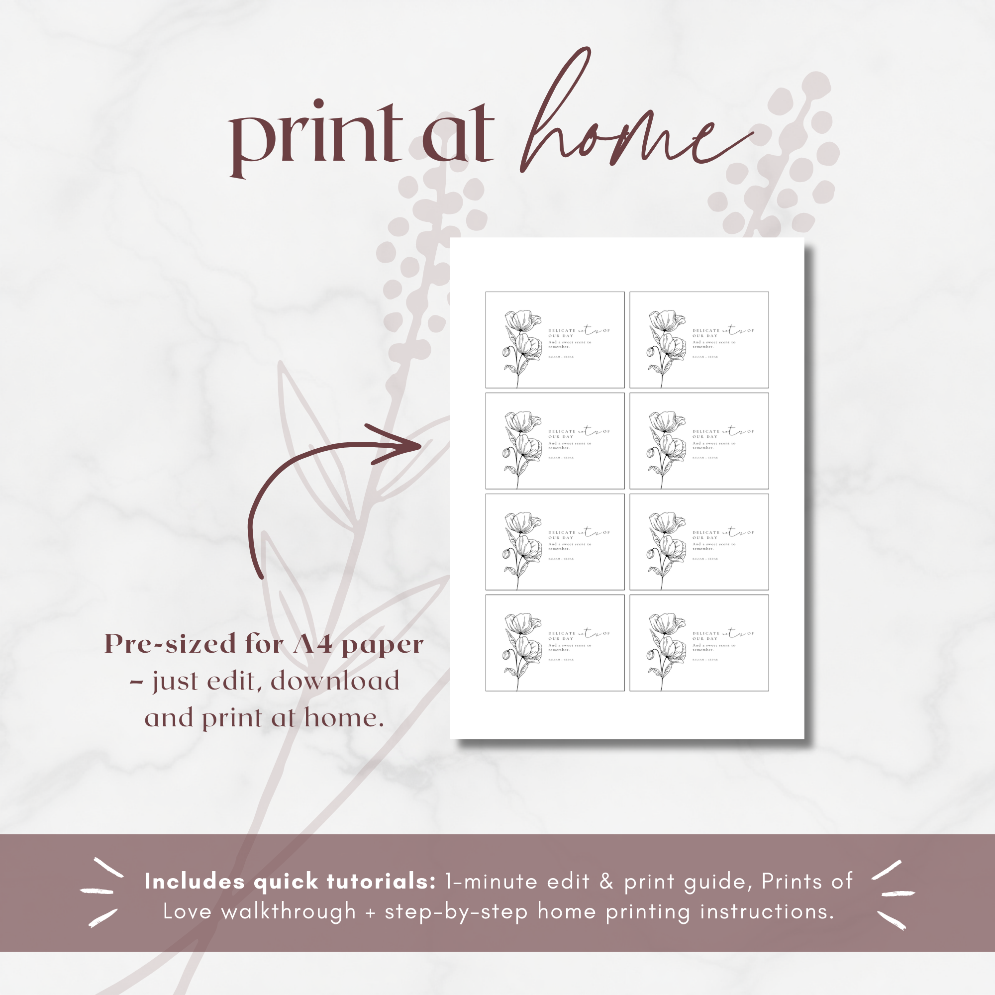 Alba Serenity Glass Candle Label Template