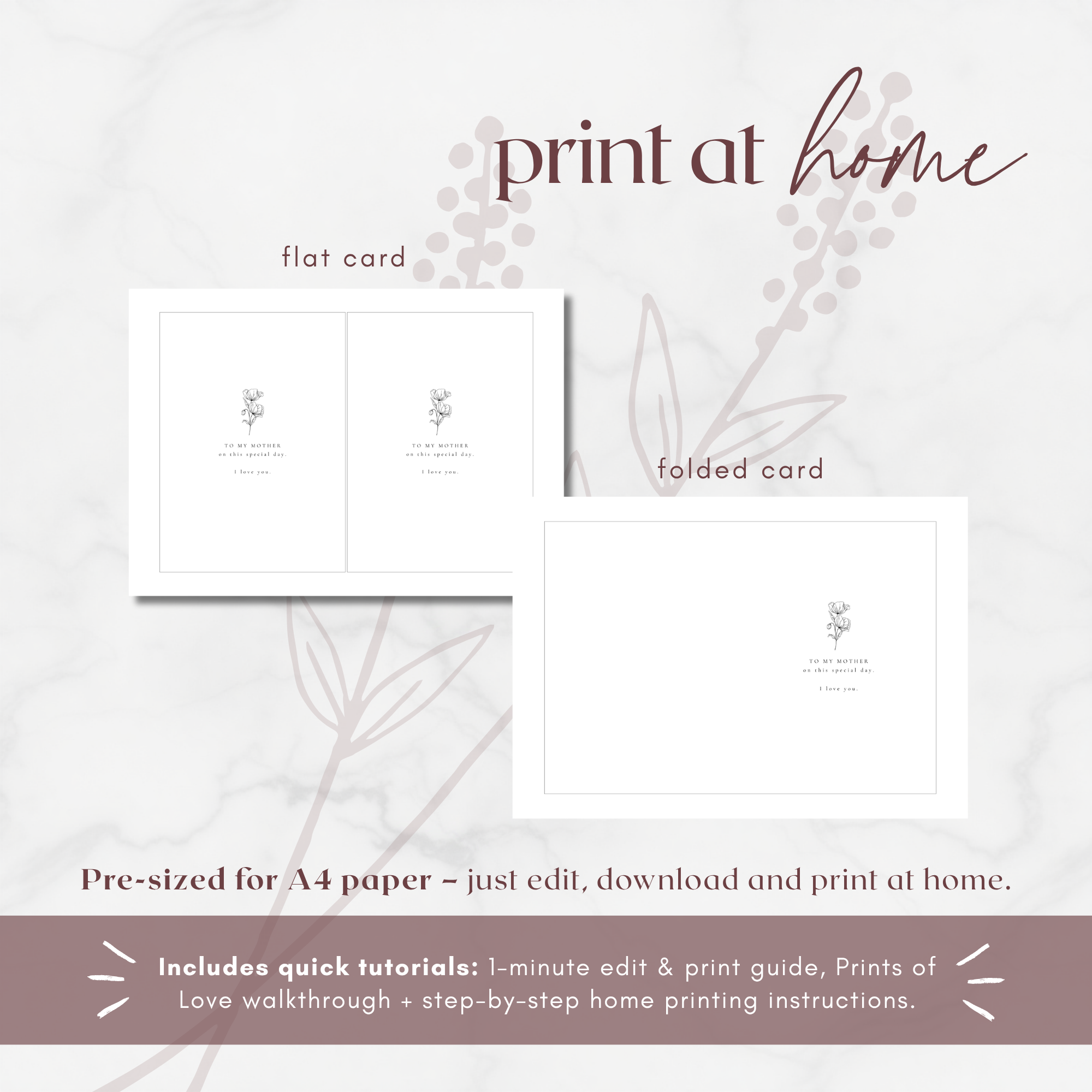 Alba Serenity Mom Card Template: Mother of the Bride and Groom