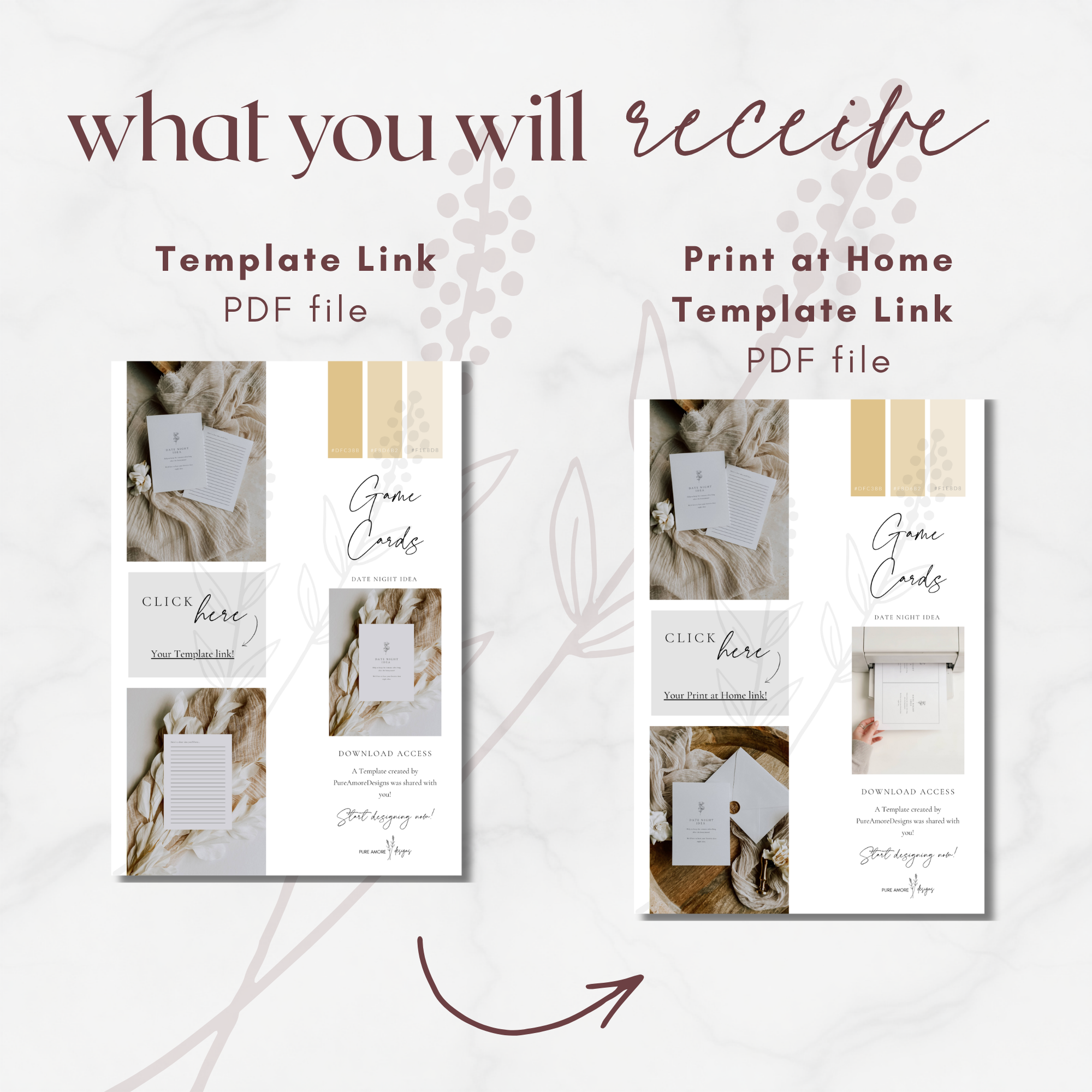 Alba Serenity Wedding Game Cards Template: Date Night Idea