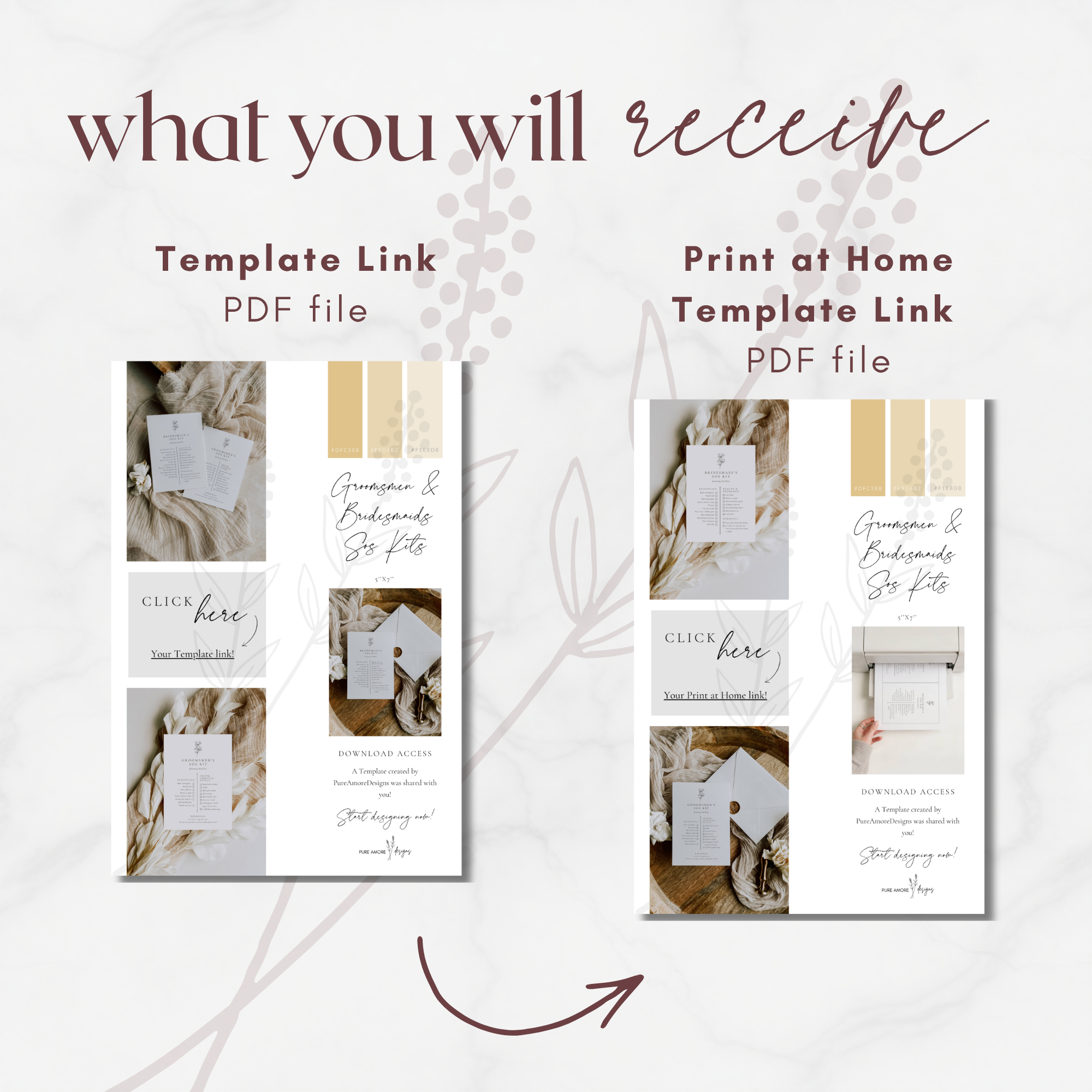 Alba Serenity Bridesmaids and Groomsmen SOS Kit Checklist Card Template Bundle