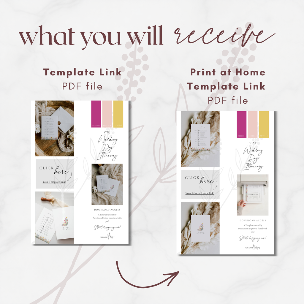 Aurora Valea Wedding Day Itinerary Template