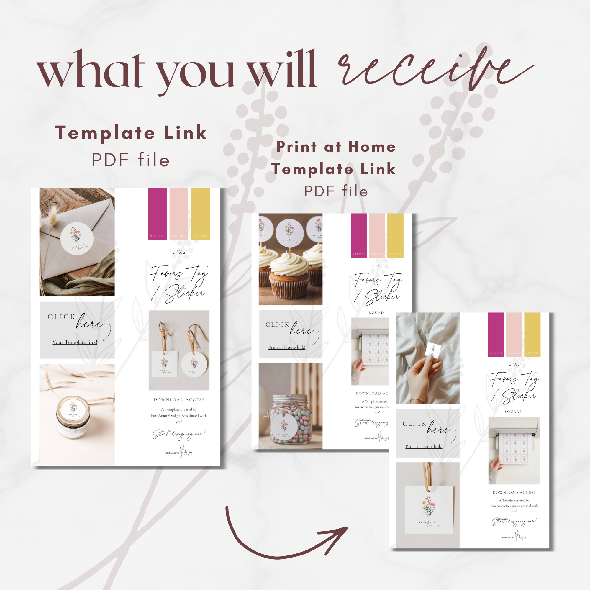 Aurora Valea Wedding Favors Sticker Template