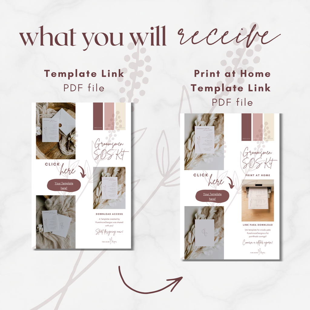 Modern Romantic Groomsmen SOS Kit Checklist Card Template