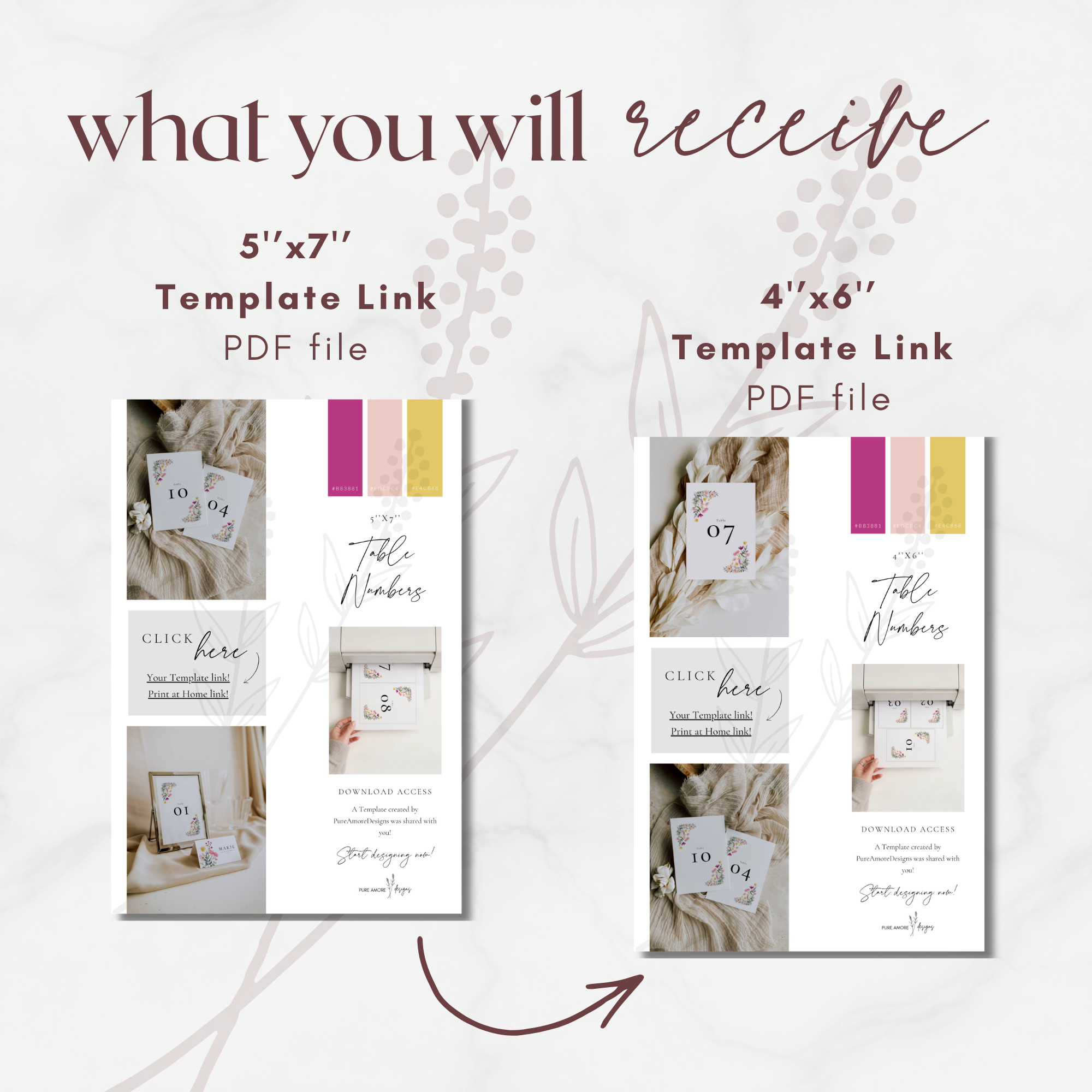 Aurora Valea Table Numbers Templates