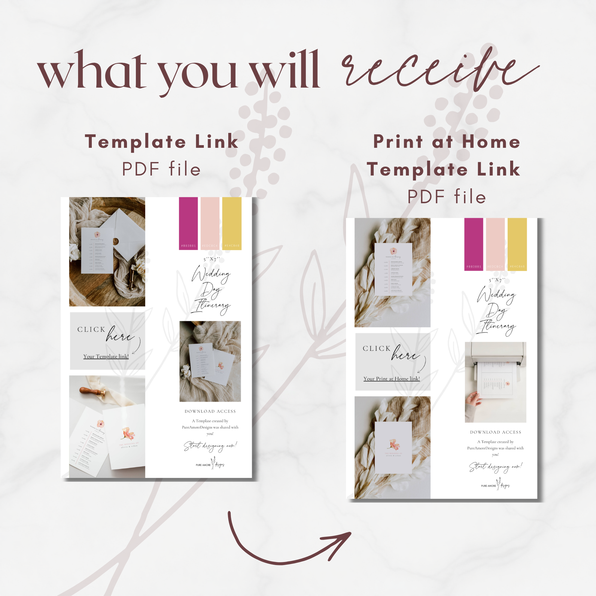 Aurora Valea Wedding Day Itinerary Template
